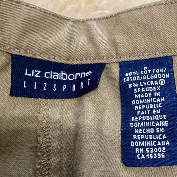 Liz sport khaki flat front pants size 8 - Picture 3 of 9